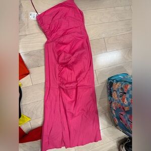 Zara Pink One-Shoulder Dress